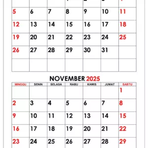 Kalender Oktober, November 2025 Kalender-Oktober-November-2025
